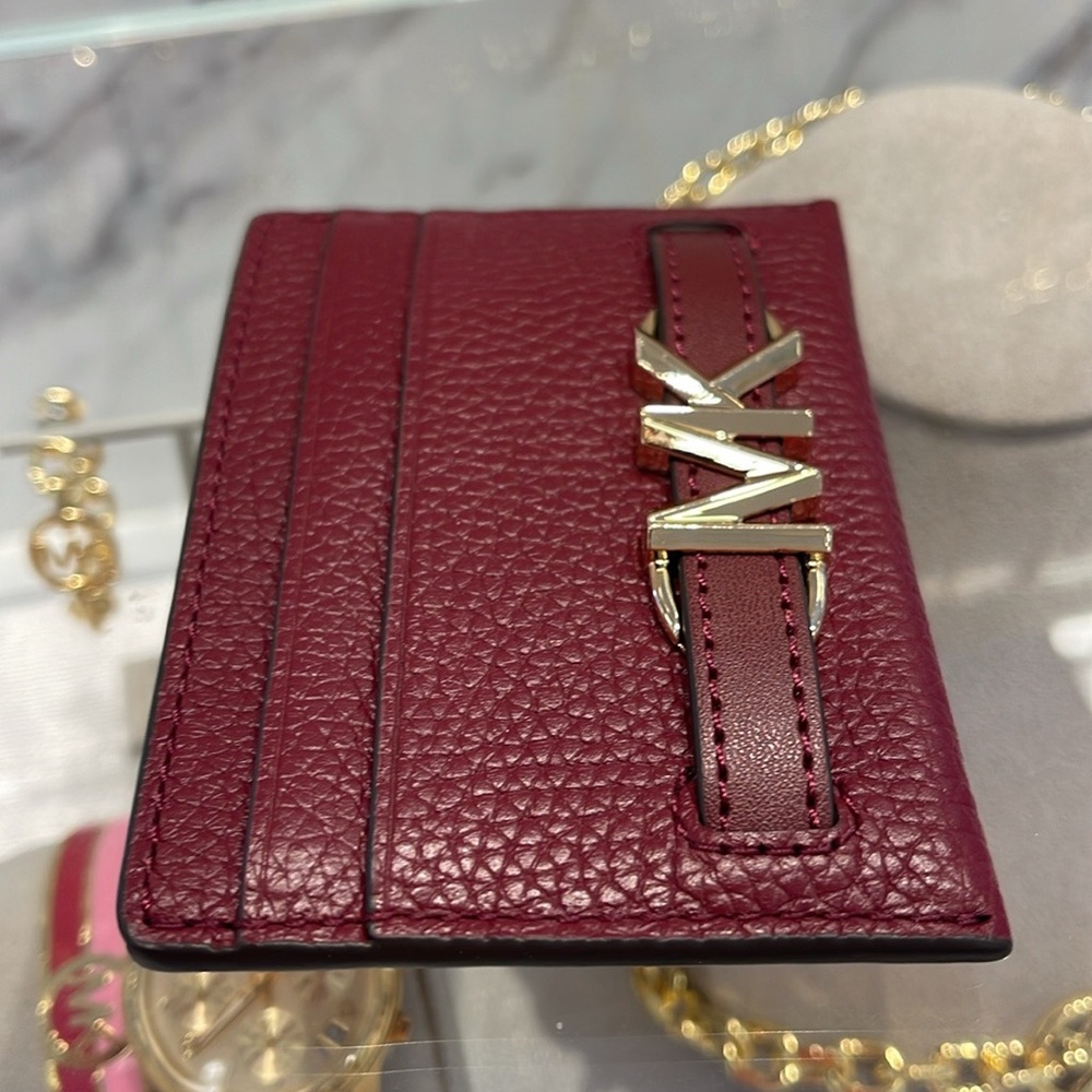 MICHAEL KORS
Reed Large Pebbled Leather Card Holder Case
Dark Cherry 
NWT - Picture 16 of 16